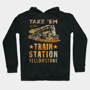 Hybrid Apparel - Yellowstone - Take 'Em to The Train Station - Men's Short Sleeve Graphic T-Shirt Hoodie